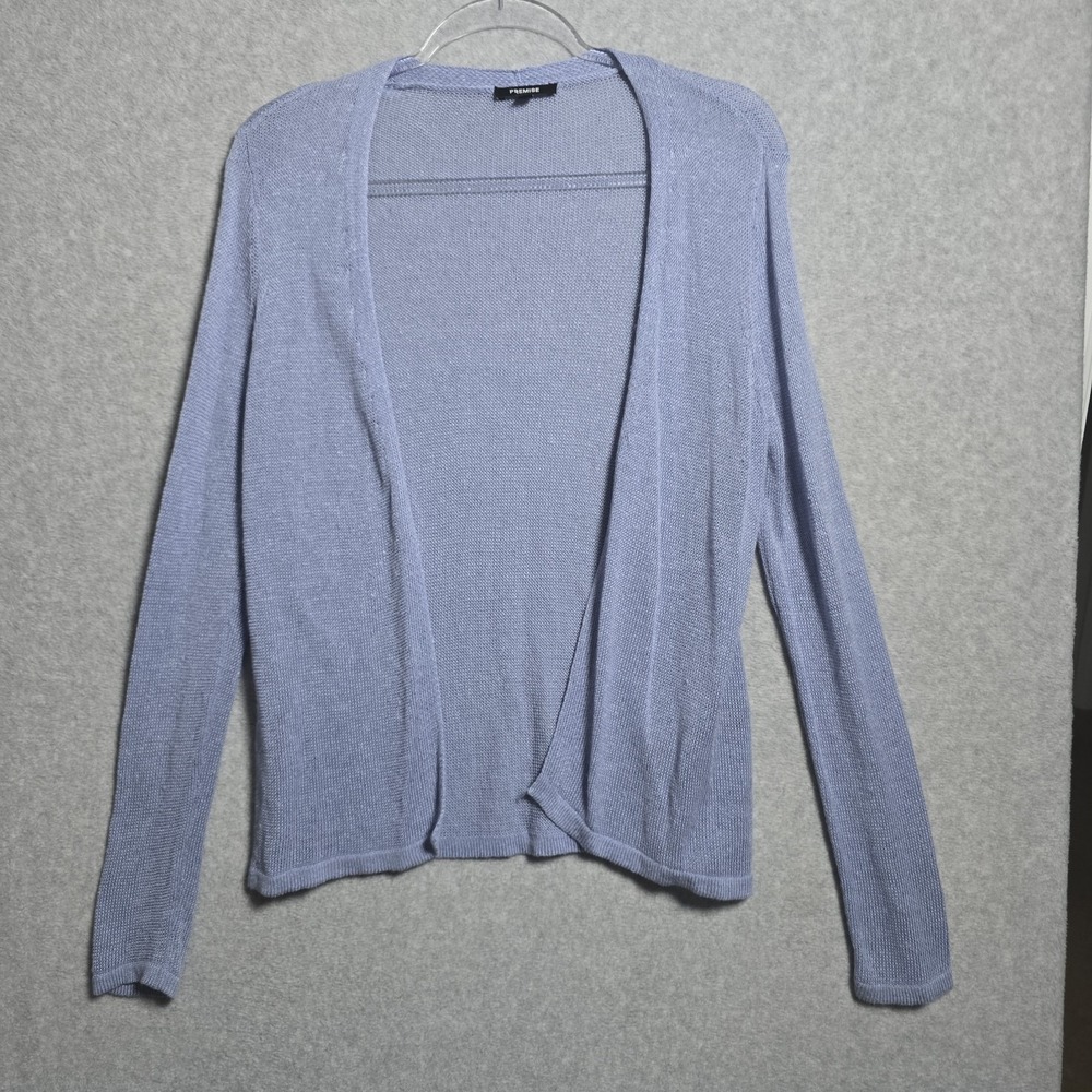 Premise Women Size S Linen Blend Coastal Resort Open Knit Cardigan Long Sleeve